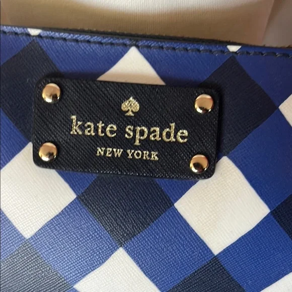 Kate Spade Gingham Blue and White Crossbody Bag - Picture 2 of 16